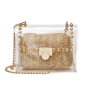 Transparent Golden Rivet Crossbody Bag